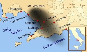 Vesuvius 79 AD Eruption and affected towns