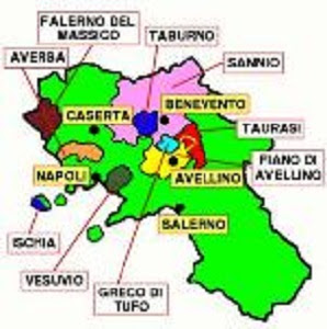 map of campania wines