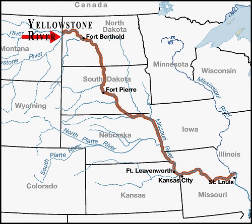 Map of Missouri River